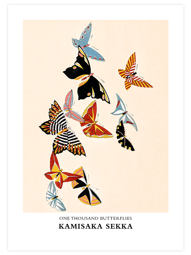 Kamisaka Sekka One Thousand Butterflies N4 - Art Print Ürün ana görseli