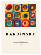 Kandinsky Squares With Concentric Circles - Art Print