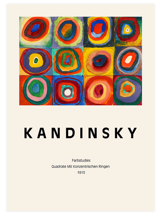 Kandinsky Squares With Concentric Circles - Art Print
