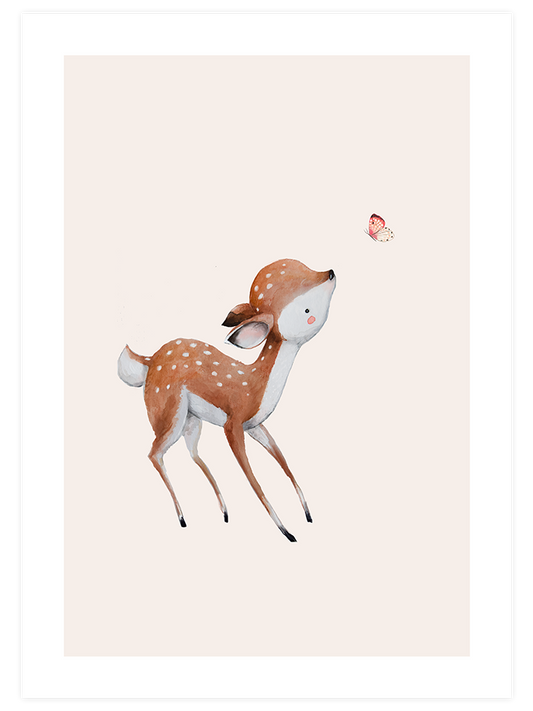 Kelebek Ve Bambi - Art Print