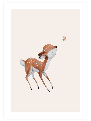 Kelebek Ve Bambi - Art Print