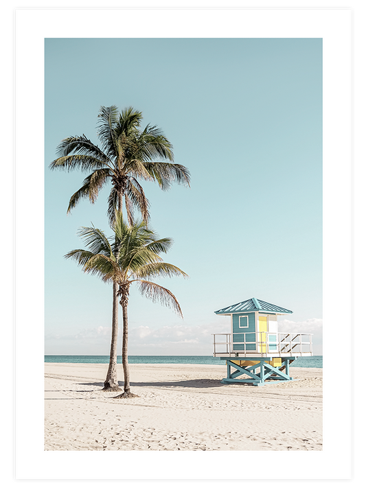 Kumsalda İki Palmiye - Fine Art Poster