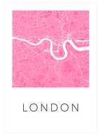 Londra Pembe Hari̇ta - Art Print