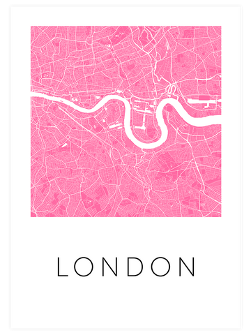 Londra Pembe Hari̇ta - Art Print