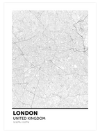 Londra Haritası - Art Print