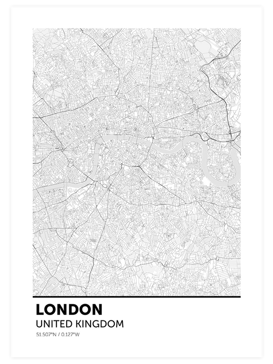 Londra Haritası - Art Print