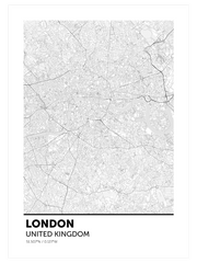 Londra Haritası - Art Print