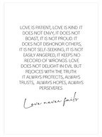 Love Never Fails - Art Print