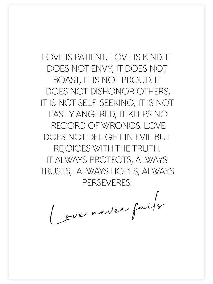 Love Never Fails - Art Print