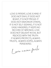 Love Never Fails - Fine Art Poster