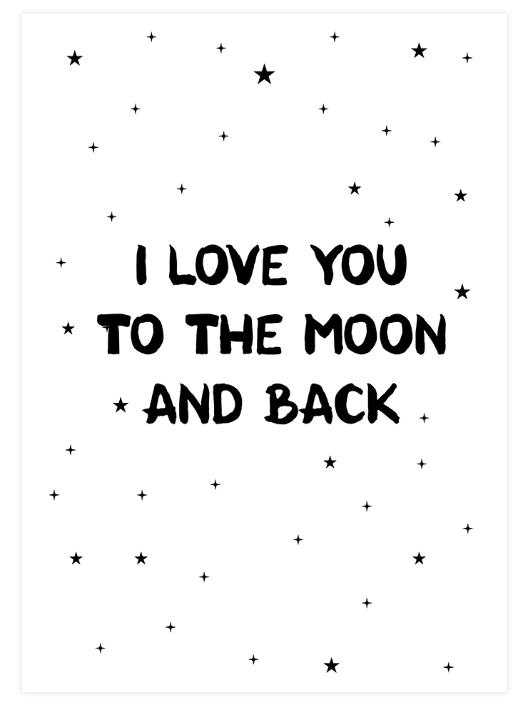 I Love You To The Moon - Art Print Ürün ana görseli