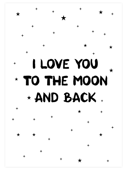 I Love You To The Moon Poster - Giclée Baskı