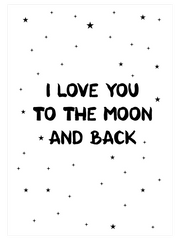 I Love You To The Moon Poster - Giclée Baskı