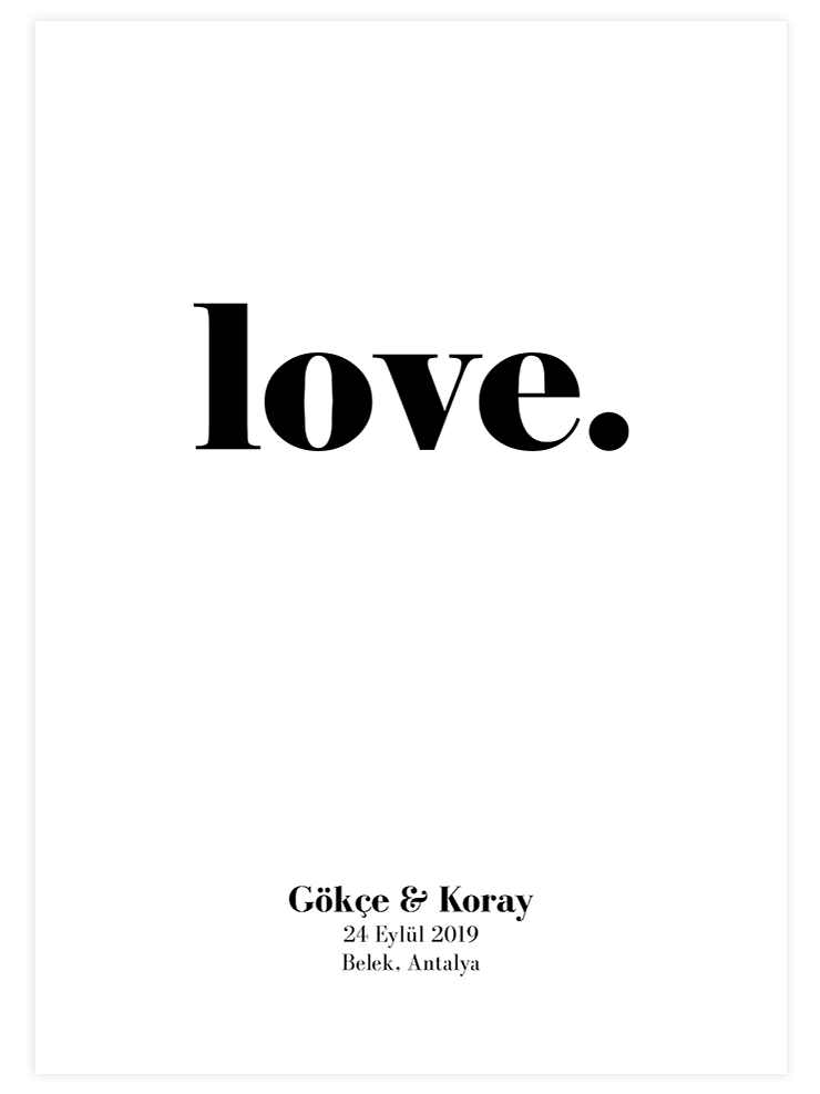 Love N1 Kişiye Özel - Art Print  Poster