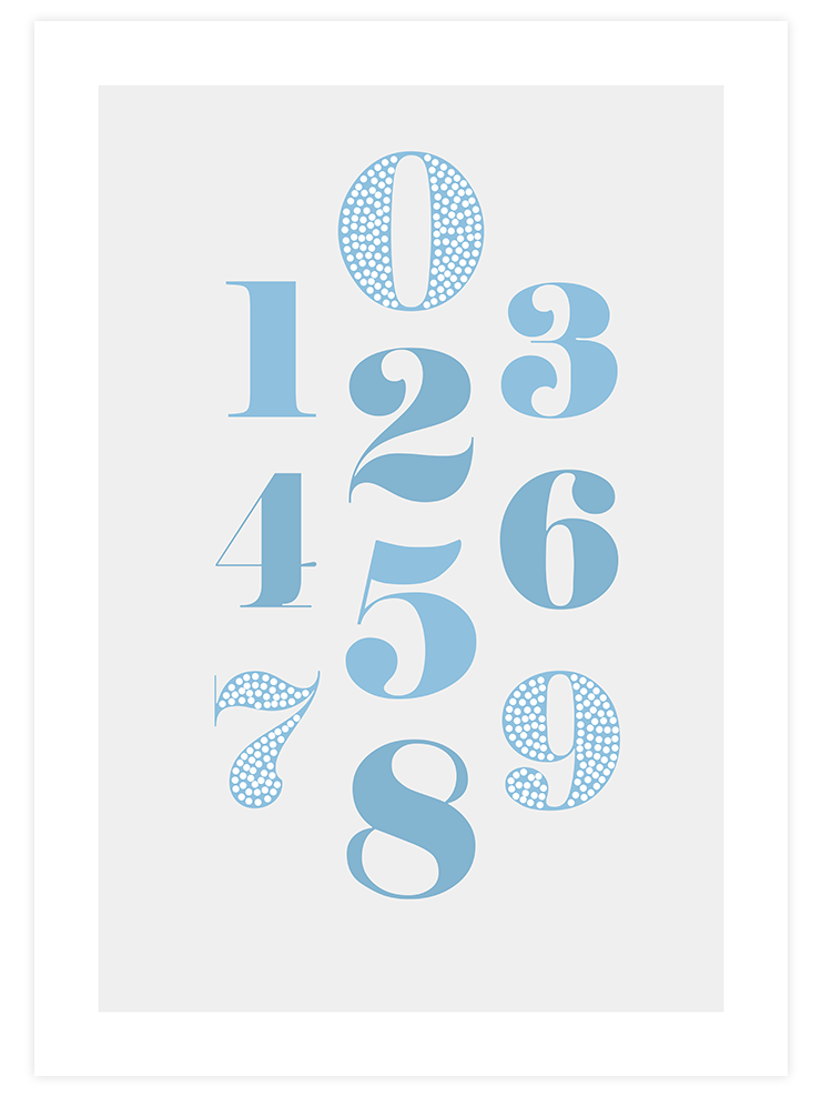 Mavi Sayılar - Art Print