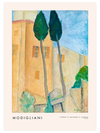 Modigliani Cypresses And Houses - Art Print
