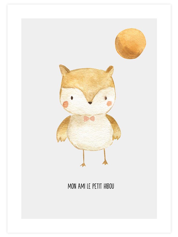 Mon Ami Hibou - Art Print Ürün ana görseli