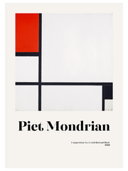 Mondrian Composition No.1 With Red And Black - Fine Art Poster