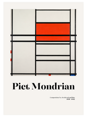 Mondrian Composition No.4 With Red And Blue - Fine Art Poster