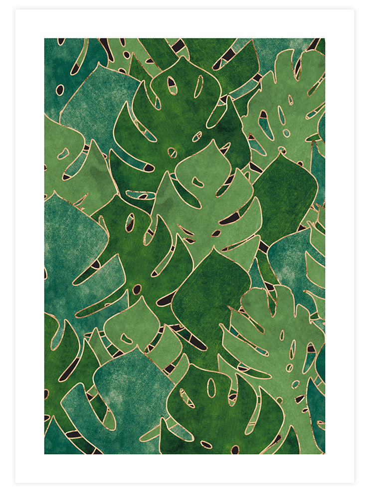 Monstera Yaprakları N2 - Art Print  Poster