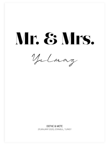 Mr & Mrs Kişiye Özel - Art Print