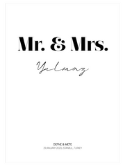 Mr & Mrs -  Kişiye Özel Fine Art Poster