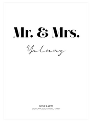 Mr & Mrs Kişiye Özel Poster - Giclée Baskı