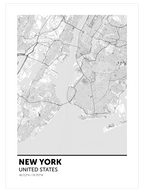 New York Haritası - Art Print