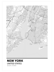 New York Haritası - Fine Art Poster