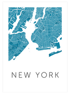 New York Mavi̇ Hari̇ta - Art Print