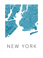 New York Mavi̇ Hari̇ta - Fine Art Poster