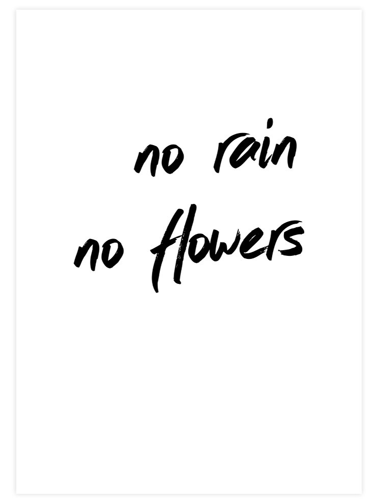 No Rain No Flowers - Art Print  Poster