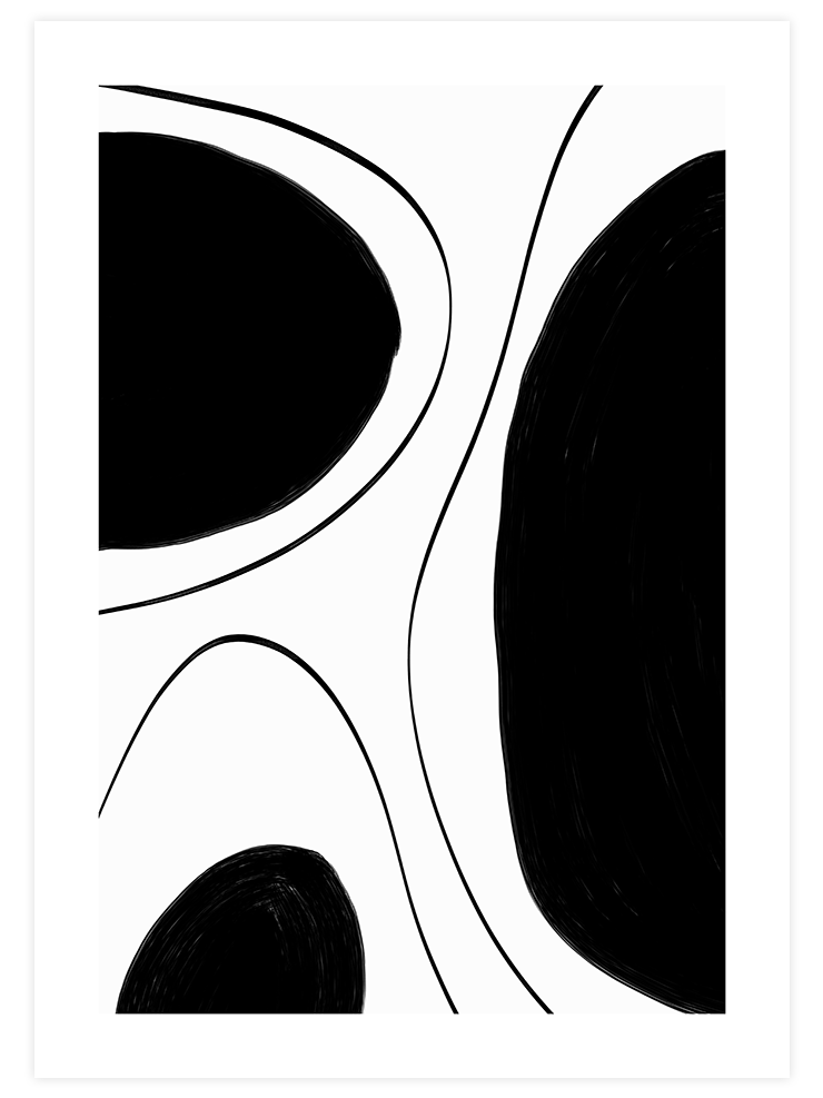 Noir Sur Blanc N2 - Art Print Ürün ana görseli