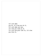 Not What But How - Art Print