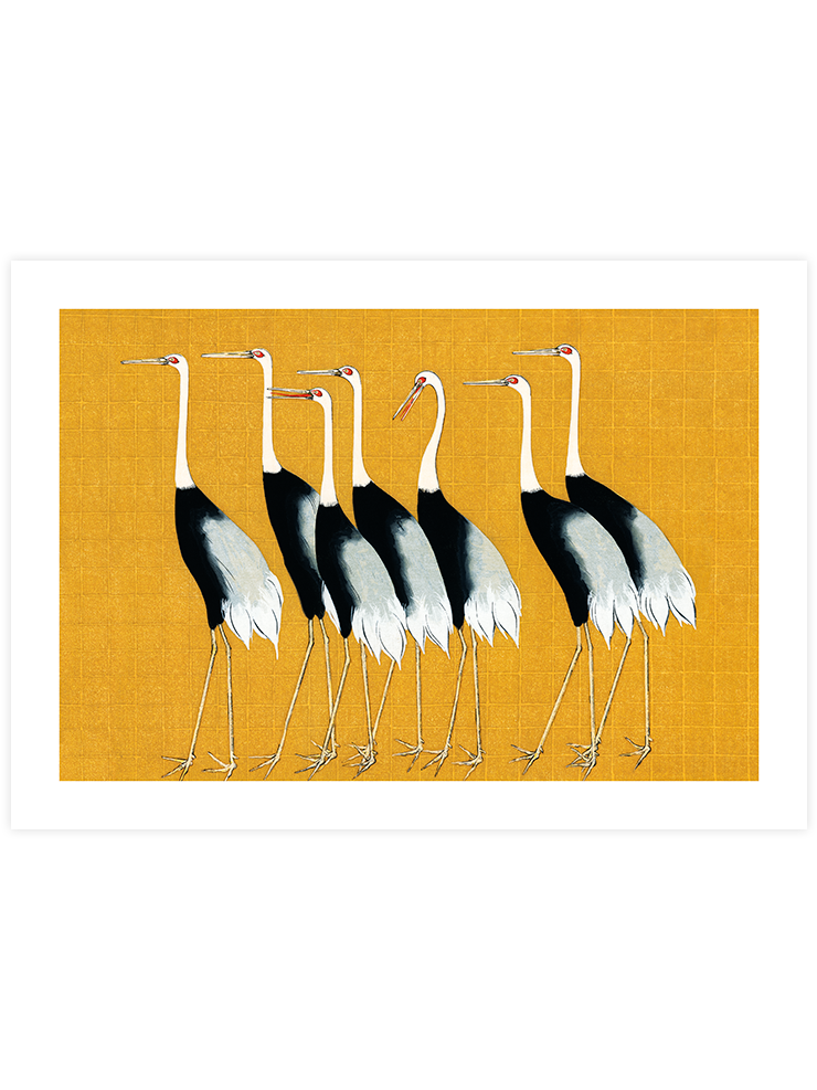Ogata Korin Gray Cranes - Art Print Ürün ana görseli