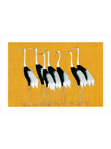Ogata Korin Gray Cranes - Art Print