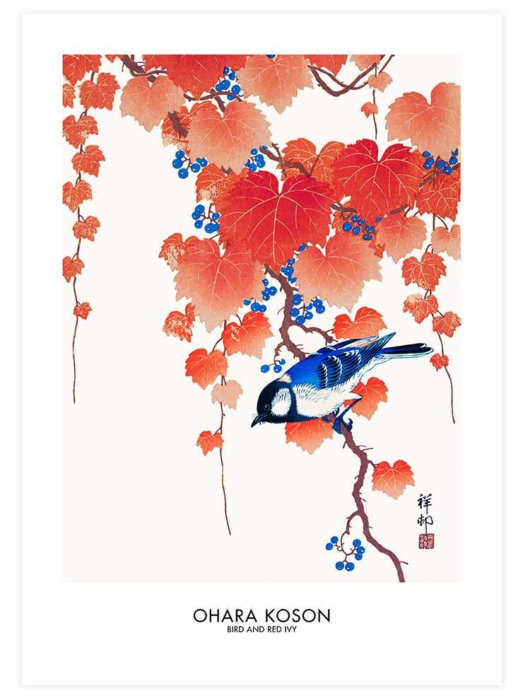 Ohara Koson Bird And Red Ivy - Art Print