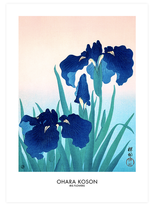 Ohara Koson Iris Flowers Poster - Giclée Baskı