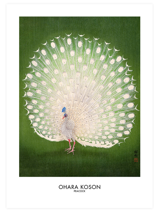 Ohara Koson Peacock Poster - Giclée Baskı