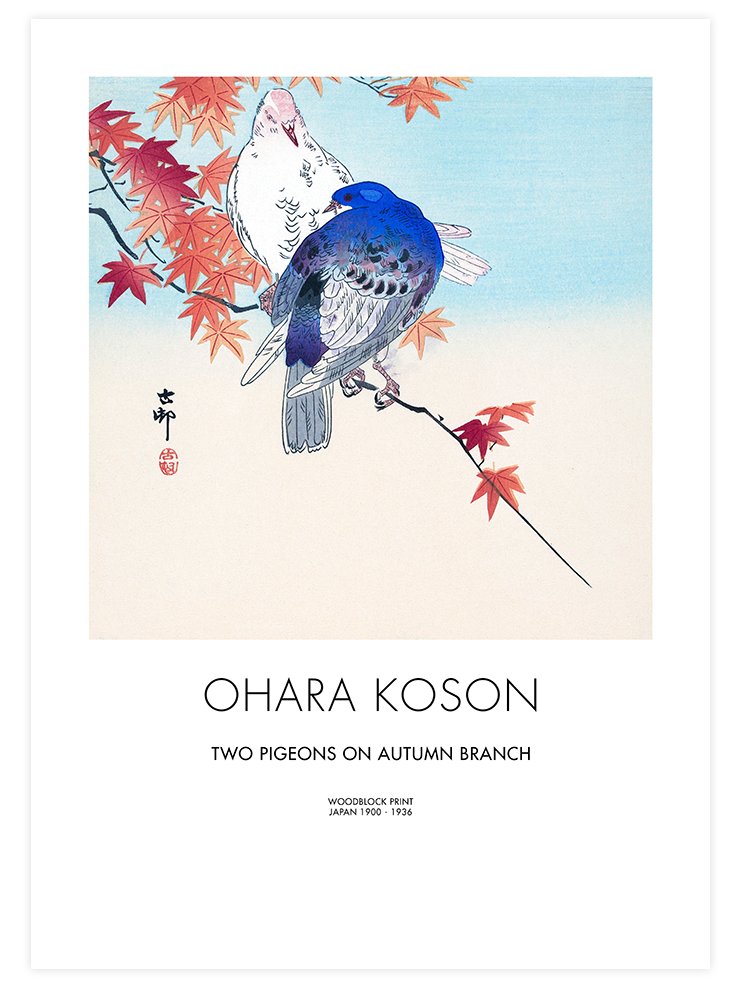 Ohara Koson Two Pigeons - Art Print