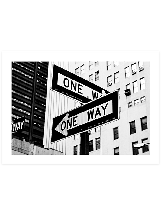 One Way Poster - Giclée Baskı