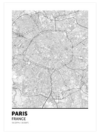 Paris Haritası - Art Print
