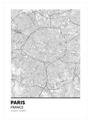 Paris Haritası - Fine Art Poster