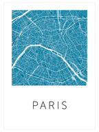 Pari̇s Mavi̇ Hari̇ta - Art Print