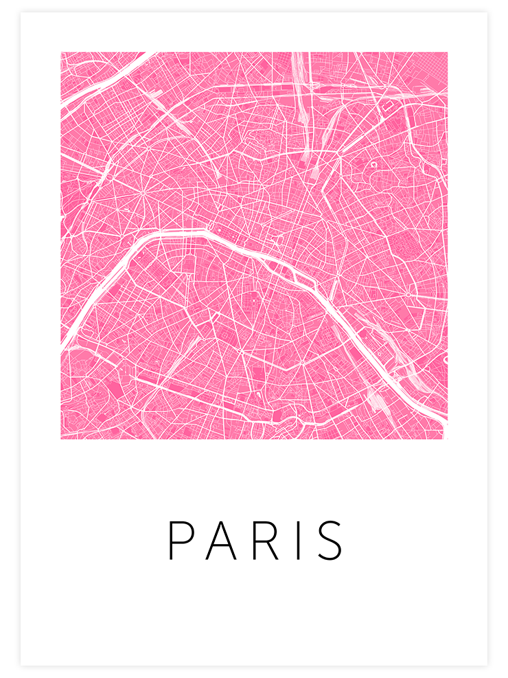Pari̇s Pembe Hari̇ta - Art Print  Poster