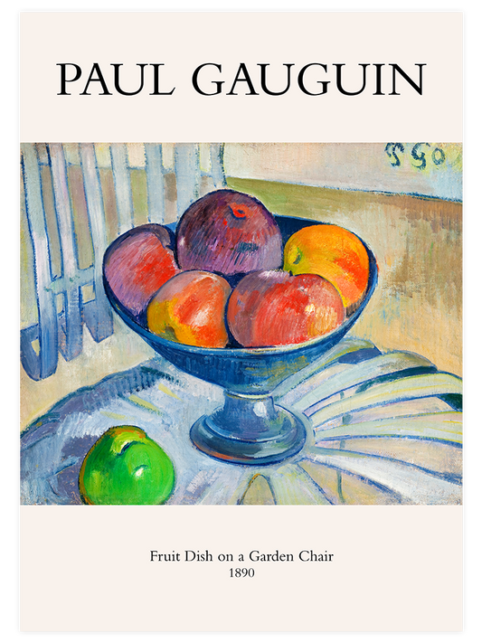 Paul Gauguin Fruit Dish On A Garden Chair Poster - Giclée Baskı
