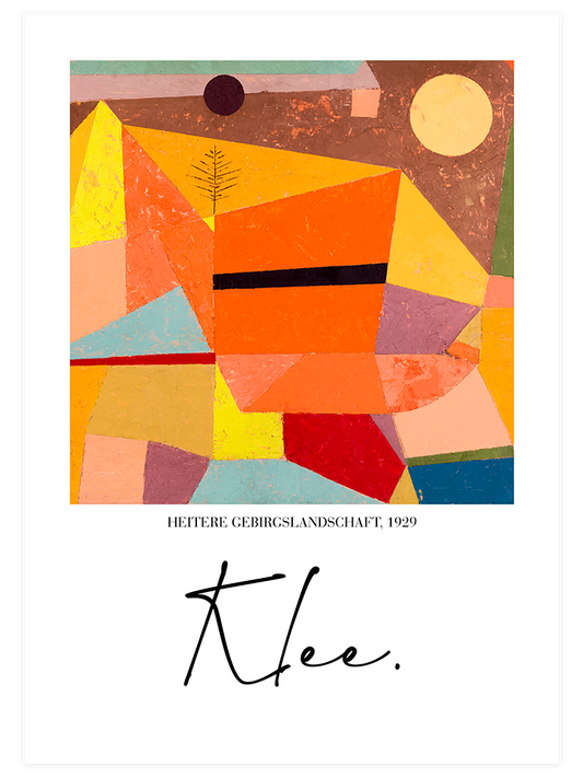 Klee Joyful Mountain Landscape - Art Print