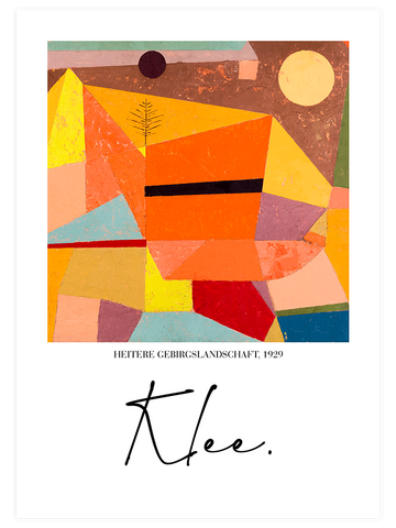 Klee Joyful Mountain Landscape - Art Print