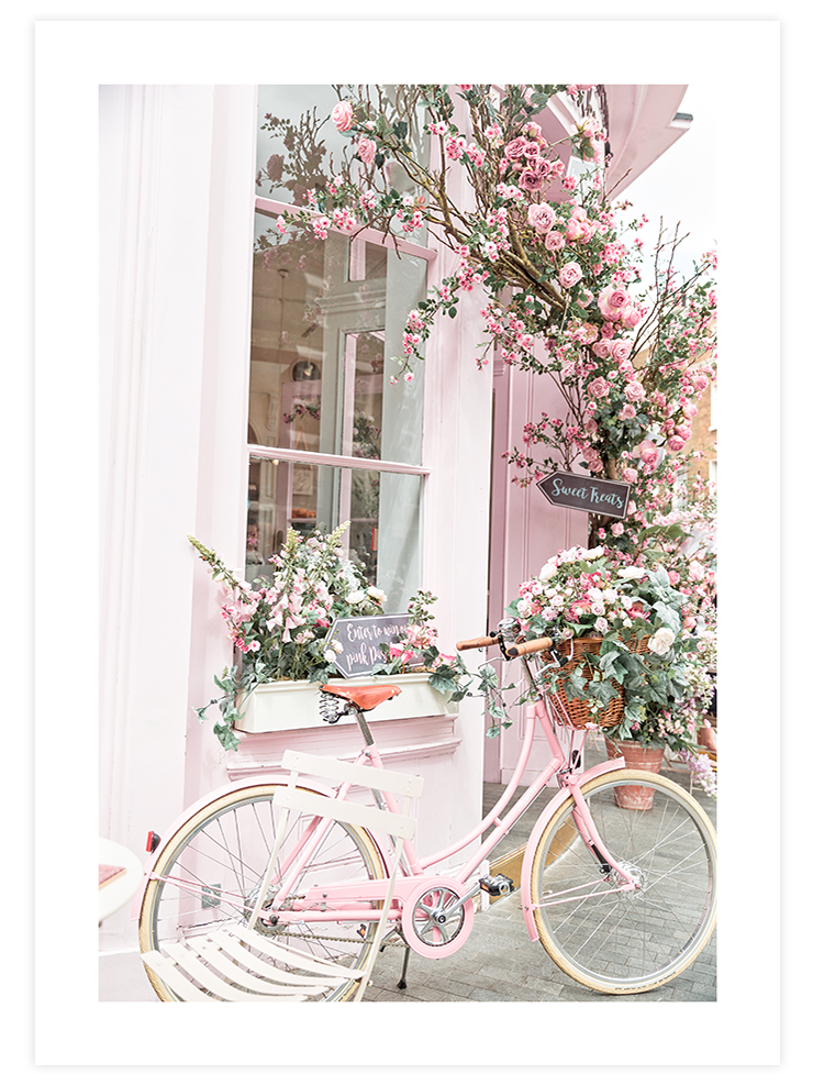 Pembe Bisiklet - Art Print Fotoğraflar Poster