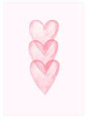 Pink Hearts - Fine Art Poster
